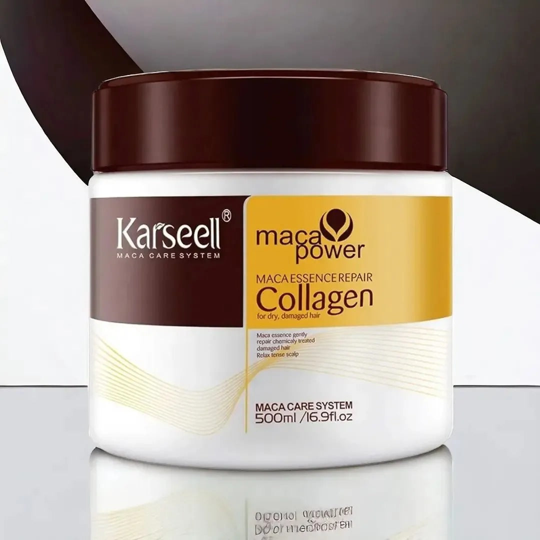 Karseell Hair Mask Collagen Treatment Cream – Argan Oil & Maca Essence, 16.9 Oz 500ml